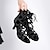 お買い得  ダンスブーツ-女性用 ダンスブーツ プロフェッショナル スタイリッシュ オープントゥ ファスナー 靴紐 成人 ブラック