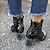 abordables Botines-botas de mujer sandalias de talla grande botas botas de verano botas de tacón botines bordados de color sólido botines verano primavera encaje tacón de bloque tacón grueso botas de punta redonda