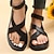 ieftine Sandale de Damă-Pentru femei Sandale Sandale plate Sandale cu platformă În aer liber Plajă Culoare solidă Vară Toc Drept Casual Confortabili minimalism PU Buclă Negru Alb Portocaliu