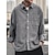 preiswerte Herren-Oberhemden-Herren Cordhemd Hemdjacke Overshirt Einfach Outdoor Täglich Schwarz Kaffee Grau Langarm Revers Frühling &amp; Herbst Bekleidung Tasche