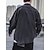 preiswerte Herren-Oberhemden-Herren Cordhemd Hemdjacke Overshirt Einfach Outdoor Täglich Schwarz Kaffee Grau Langarm Revers Frühling &amp; Herbst Bekleidung Tasche