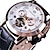 olcso Mechanikus órák-forsining férfiak mechanikus karóra luxus nagy számlap divat üzleti naptár dátum dátum hét bőr óra