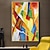 cheap Abstract Paintings-Handmade Oil Painting Canvas Wall Art Decoration Modern Colorful Lines Abstract  for Home Decor Rolled Frameless Unstretched Painting