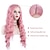 abordables Pelucas sintéticas de moda-peluca rosa de 28 pulgadas de largo pelucas onduladas de color rosa para mujeres pelucas de reemplazo de cabello sintético peluca rosa claro cosplay de halloween fiesta diaria peluca de fibra