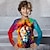 olcso fiú 3D-s pólók-Fiú 3D Grafika Állat Tigris Póló Hosszú ujj 3D nyomtatás Nyár Tavasz Ősz Sportok Divat Utcai sikk Poliészter Gyerekek 3-12 év Szabadtéri Hétköznapi Napi Normál