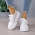 ieftine Adidași de Damă-Pentru femei Adidași Papuci din Pânză Adidași cu platformă Pantofi albi În aer liber Zilnic Culoare solidă Împletit Vară Dantelă Platformă Vârf rotund Casual Boemia minimalism Tenis Plimbare Plas