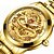 voordelige Quartz-horloges-Horloge Heren Horloges Luxe Gouden Kwarts Polshorloge 3D Waterdicht Draak Automatisch Zelfopwind Horloge Voor Heren Relojes