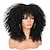 Недорогие Высококачественные парики-16-дюймовые вьющиеся парики для чернокожих женщин, черный афро-бомба, вьющийся парик с челкой, синтетическое волокно, бесклеевые длинные курчавые вьющиеся волосы