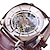 お買い得  機械式腕時計-男性 機械式時計 大きめ文字盤 ファッション ビジネス 腕時計 スケルトン 自動巻き 光る 防水 合金 レザー 腕時計