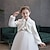 お買い得  アウターウェア-子供 女の子 フリースの上着 純色 ファッション 性能 コート アウターウェア 3〜8年 秋 ホワイト