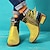 cheap Ankle Boots-Women&#039;s Boots Booties Ankle Boots Vintage Shoes Daily Color Block Booties Ankle Boots Chunky Heel Round Toe Vintage Fashion Bohemia PU Zipper Black Yellow Blue