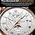 Χαμηλού Κόστους Μηχανικά Ρολόγια-μηχανικό ρολόι για άνδρες επαγγελματικό πολυτελές αναλογικό ρολόι χειρός ημερολόγιο αυτόματο αυτοτυλιγμένο φεγγάρι φάση αδιάβροχο νυχτερινό ρολόι γνήσιο δέρμα δώρο