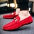 billige Casual loafers-Herre En pedal Komfort Sko Gange Årgang Fritid utendørs Daglig Lær Varm Økende høyde Bekvem Snøring Svart Rød Vinter