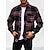 cheap Overshirts-Men&#039;s Shirt Flannel Shirt Plaid Shirt Button Up Shirt Overshirt Shacket Plaid / Check Outdoor Daily Wear Black Long Sleeve Lapel Spring &amp;  Fall Clothing Apparel Front Pocket