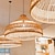 ieftine Design Lustre-candelabru din bambus retro ratan 40/50/60cm lemn de cafea e27 candelabru iluminat de tavan este aplicabil pentru camera de zi dormitor restaurant cafenea bar restaurant club alb cald 110-240v