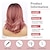 abordables Perruques Synthétiques Sans Bonnet-perruque rose ondulée en couches perruques roses courtes avec une frange pour les femmes