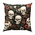 billige Halloween soveværelse-dobbelt side pudebetræk 1 stk skelet blomst blød dekorativ firkantet pudebetræk pudebetræk til soveværelse stue sofa sofa stol dekorationer