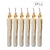 baratos Iluminação de Acessórios de Halloween-6 peças de velas brancas pontiagudas macias perfeitas para decorações de halloween e natal velas longas com pontos de rasgo mesa decorativa e luzes da sala de estar