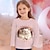 Χαμηλού Κόστους κοριτσίστικα 3d μπλουζάκια-Κοριτσίστικα 3D Γραφική Κινούμενα σχέδια Γάτα Κοντομάνικη μπλούζα Κοντομάνικο Μακρυμάνικο 3D εκτύπωση Καλοκαίρι Φθινόπωρο Ενεργό Μοντέρνα χαριτωμένο στυλ Πολυεστέρας Παιδιά 3-12 χρόνια