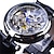 baratos Relógio Automático-FORSINING Masculino Relógio mecânico Moda Relógio Casual Relógio de Pulso Esqueleto Automático - da corda automáticamente Luminoso IMPERMEÁVEL Couro Assista