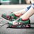 cheap Women&#039;s Heels-Women&#039;s Heels Platform Loafers Handmade Shoes Vintage Shoes Daily Floral Color Block Lace-up Wedge Heel Round Toe Vintage Casual Comfort Leather Sheepskin Lace-up Green