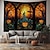 cheap Halloween Wall Tapestries-Halloween Pumpkin Hanging Tapestry Stainless Glass Wall Art Large Tapestry Mural Decor Photograph Backdrop Blanket Curtain Home Bedroom Living Room Decoration Halloween Decorations