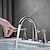 abordables Trous multiples-robinet de salle de bain répandu robinets de lavabo mitigeur, robinet de vasque à double poignée avec tuyau froid et chaud