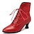 cheap Ankle Boots-Women&#039;s Boots Plus Size Heel Boots Wedding Party Daily Solid Color Booties Ankle Boots Winter Lace-up Chunky Heel Pointed Toe Elegant Vintage Fashion PU Lace-up Black White Light Red
