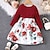 cheap Floral Dresses-Kids Girls&#039; Dress  Floral Lace up Button Polyester Long Sleeve Spring Fall Red Navy Blue Floral Dress Casual Dress Swing Dress A Line Dress Outdoor Casual  Fashion Cute Daily Midi 3-10 Years