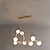 billige Vedhængslys-led lysekroner globle design køkken ø belysning glas globus lysekroner gyldne 8/10 hoveder justerbar midt århundrede moderne pendel til køkken stue spisestue 110-240v