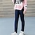 お買い得  ボトムス-子供 女の子 ズボン 純色 ファッション ポケット アウトドア 7-13歳 秋 ブラック ダークブルー