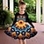 cheap Girl&#039;s 3D Dresses-Girls&#039; 3D Graphic Floral Dress Long Sleeve 3D Print Summer Fall Sports &amp; Outdoor Daily Holiday Cute Casual Beautiful Kids 3-12 Years Casual Dress A Line Dress Above Knee Polyester Regular Fit