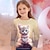 billige piges 3d t-shirts-Pige 3D Grafisk Tegneserie Kat T-shirt Langærmet 3D-udskrivning Sommer Efterår Aktiv Mode Sød Stil Polyester Børn 3-12 år udendørs Afslappet Daglig Regulær