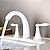 abordables Trous multiples-robinet de salle de bain répandu robinets de lavabo mitigeur, robinet de vasque à double poignée avec tuyau froid et chaud