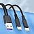 abordables Cables para móviles-1 paquete Cable de carga múltiple 66W 3,9 pies Extensión USB 5 A Cable de Carga Carga rápida Alta transferencia de datos nailon trenzado Duradero 3 en 1 Para Macbook iPad Samsung Accesorio para