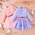 preiswerte Sets-3 Stück kinderkleidung Mädchen Schmetterling Gitter Rock &amp; Mantel einstellen Langarm Modisch Outdoor 3-7 Jahre Herbst Rosa Purpur