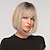 cheap Synthetic Trendy Wigs-Blonde Bob Wig with Bangs Short Bob Wigs for Women Short Blonde Wig with Dark Roots Heat Resistant Synthetic Wig Natural Looking for Daily Use