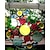 baratos Estátuas-pingente de artesanato colorido manchado pingente de decoração de paisagem de jardim ao ar livre criativo