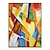 abordables Peintures Abstraites-Peinture à l&#039;huile faite à la main toile art mural décoration moderne lignes colorées abstrait pour la décoration intérieure roulé sans cadre peinture non étirée
