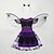 ieftine Seturi-2 Piese Copii Fete Halloween Animal Plasă Costume de rochie A stabilit Manșon scurt Modă Performanță Bumbac 7-13 ani Toamnă Băţ Secțiunea B Purple Long Witch pelerină violetă