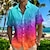 cheap Men&#039;s Aloha Shirts-Men&#039;s Shirt Gradient Graphic Prints Turndown Pink Blue Outdoor Street Short Sleeves Print Clothing Apparel Fashion Designer Casual Soft