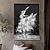 cheap People Paintings-Handmade Oil Painting Canvas Wall Art Decoration Modern Abstract Black and White Dancers Home Decor Rolled Frameless Unstretched Painting