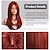 cheap Synthetic Trendy Wigs-Red Wigs for WomenLong Layered Wigs with Bangs Heat Resistant Synthetic Fibre Wigs Halloween Cosplay Party Wigs