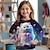billiga flickas 3d huvtröjor och tröjor-Flickor 3D Grafisk Tecknat Katt Tröja Långärmad 3D-tryck Sommar Höst Mode Streetwear Förtjusande Polyester Barn 3-12 år Utomhus Ledigt Dagligen Normal