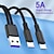 cheap Cell Phone Cables-1 Pack Multi Charging Cable 66W 3.9ft USB Extension 5 A Charging Cable Fast Charging High Data Transfer Nylon Braided Durable 3 in 1 For Macbook iPad Samsung Phone Accessory