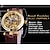 preiswerte Mechanische Uhren-FORSINING Herren Mechanische Uhr Modisch Lässige Uhr Armbanduhr Skelett Automatikaufzug leuchtend WASSERDICHT Leder Beobachten