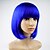 abordables Perruques de carnaval-bleu bob perruque avec une frange 12 pouces royal bleu perruque courte fibre synthétique bob perruques pour les femmes court bob perruques et halloween cosplay bob perruque