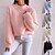 cheap Sweaters &amp; Cardigans-Women&#039;s Pullover Sweater Jumper Jumper Cable Knit Patchwork Tunic Crew Neck Pure Color Daily Casual Winter Black White S M L