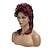 abordables Perruques de déguisement-mulet perruques pour femmes vin rouge longue couche 70 s 80 s rocker cheveux perruque synthétique halloween cosplay perruque