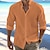 voordelige Katoenen linnen shirt-Voor heren Overhemd linnen overhemd Overhemd met knopen Zomer overhemd Strand hemd Zwart Wit Blozend Roze Lange mouw Effen Band Kraag Lente zomer Casual Dagelijks Kleding